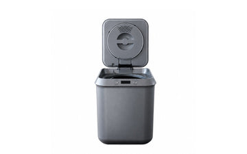Sunefun countertop microbial composter with open lid on a clean white background