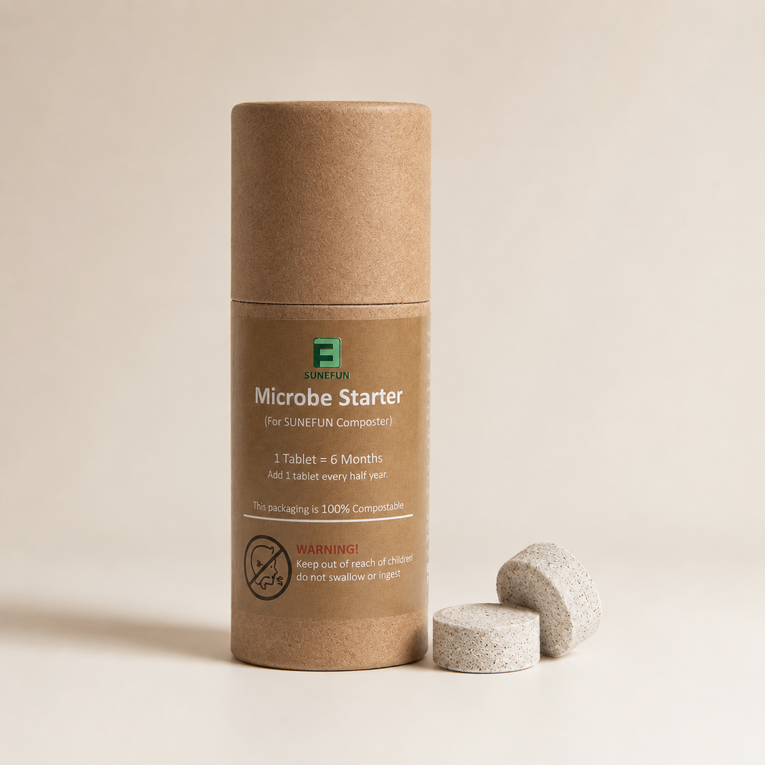 Sunefun Microbe Starter tablets for food waste composting
