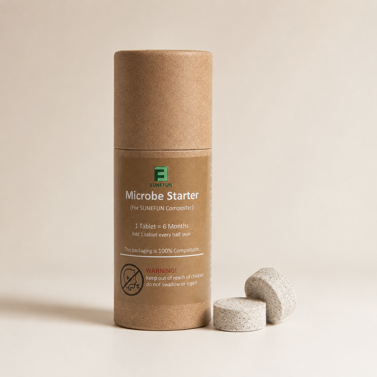 Sunefun Microbe Starter tablets for food waste composting