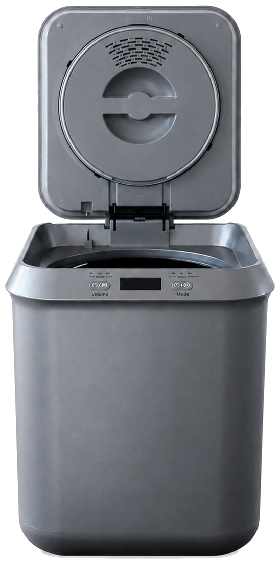 Sunefun countertop electric composter with lid open